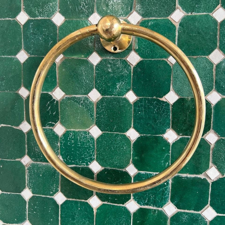Vintage Brass Round Wall Towel Rack – Elegant Towel Holder - bohoprime