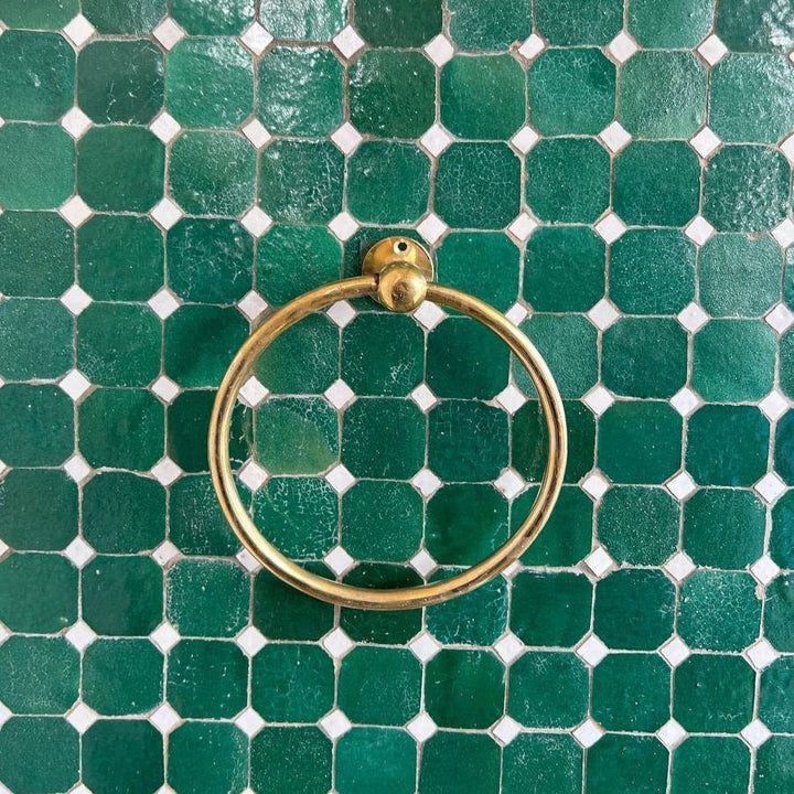 Vintage Brass Round Wall Towel Rack – Elegant Towel Holder - bohoprime