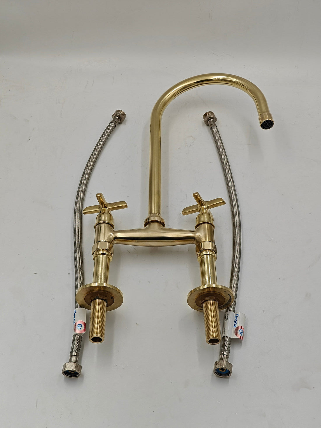 Antique Style Solid Brass Bridge Faucet – Classic Vintage Kitchen Sink Tap - bohoprime
