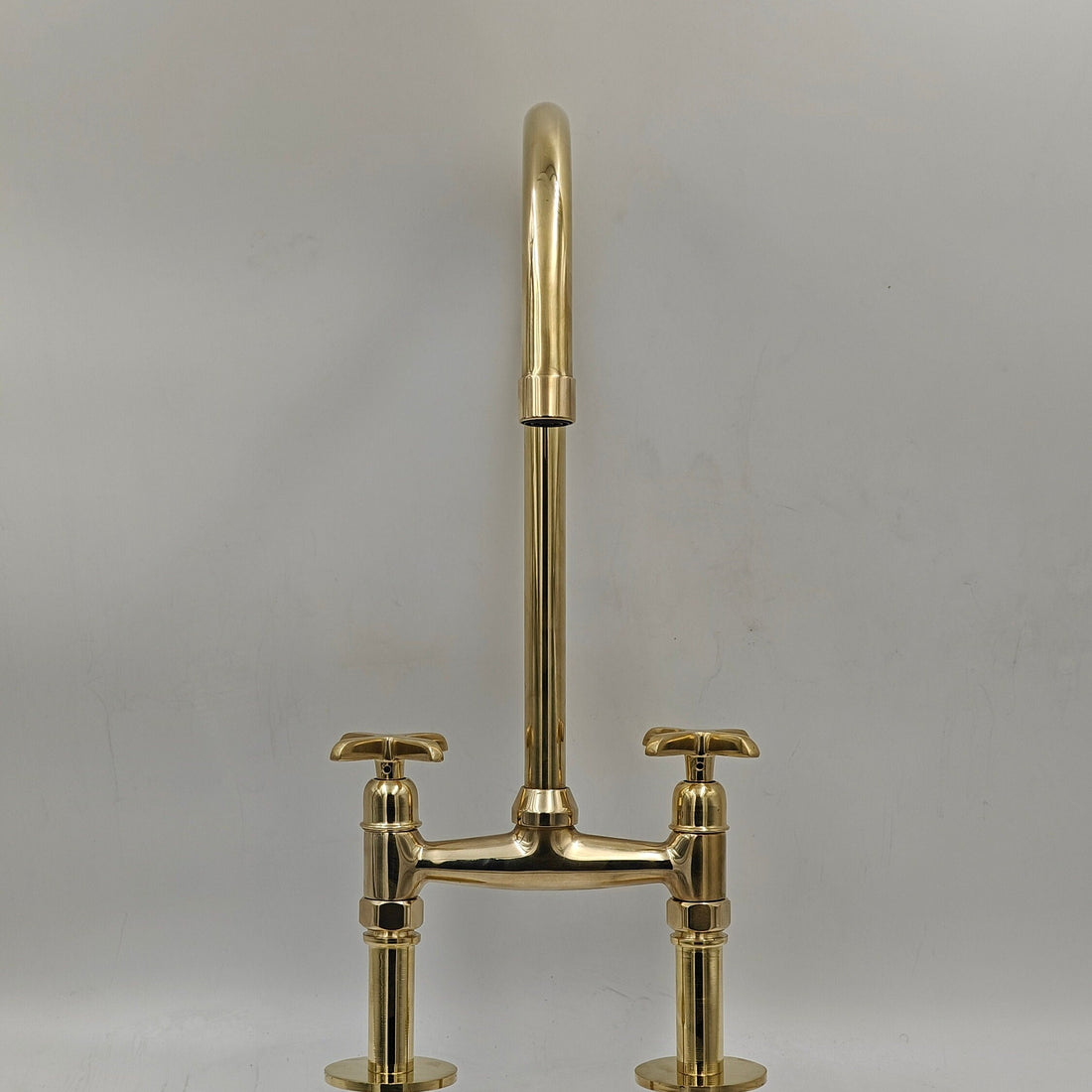 Antique Style Solid Brass Bridge Faucet – Classic Vintage Kitchen Sink Tap - bohoprime