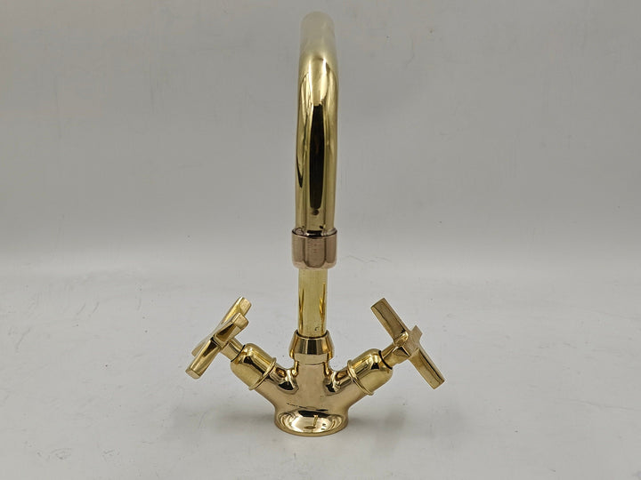 Unlacquered Brass Vintage Bathroom Faucet - Moroccan Handmade - bohoprime