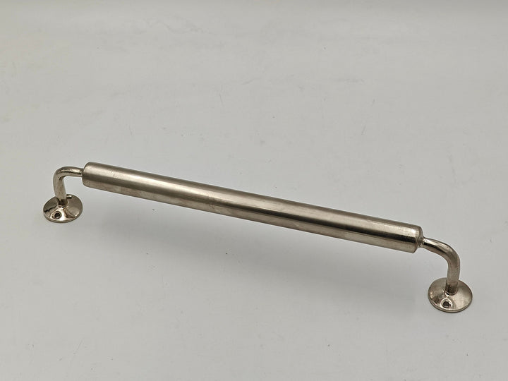 Vintage Wall-Mounted Brass Towel Holder - Solid Nickel Finish, Decorative 16-Inch Rod - bohoprime