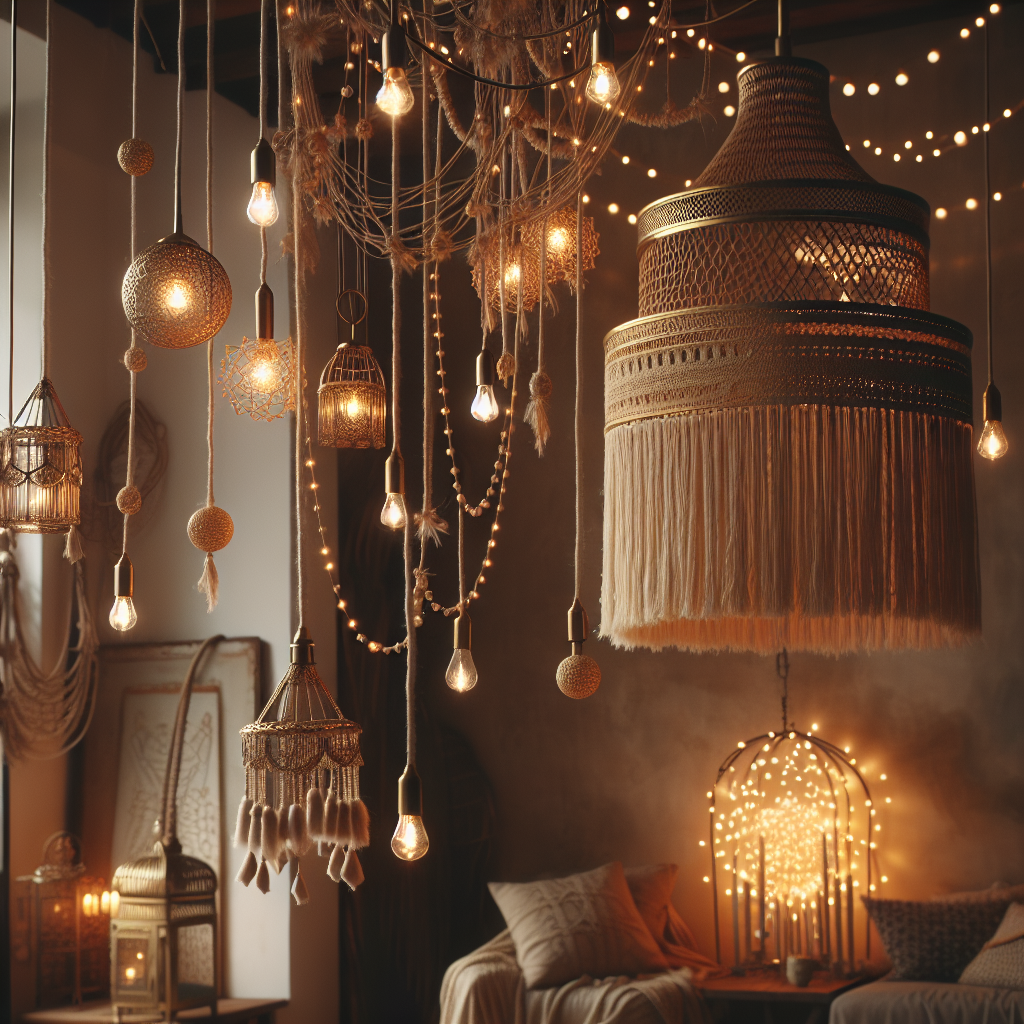 Weaving Boho Glow: Macrame, Rattan, and Fairy Lights for Cozy Vibes