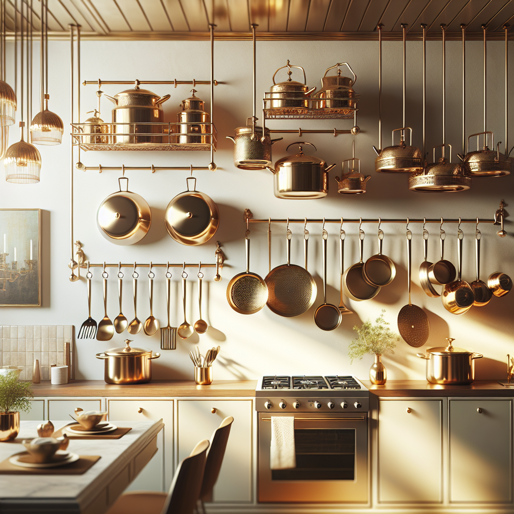 Golden Touch: Boho Prime’s Chic Brass Pot Racks for Your Kitchen