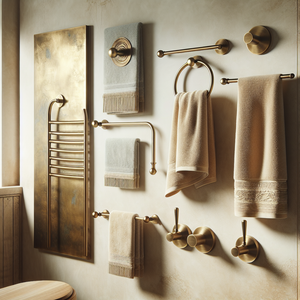 Golden Glow: Raw Brass Towel Bars for Timeless Bathroom Elegance