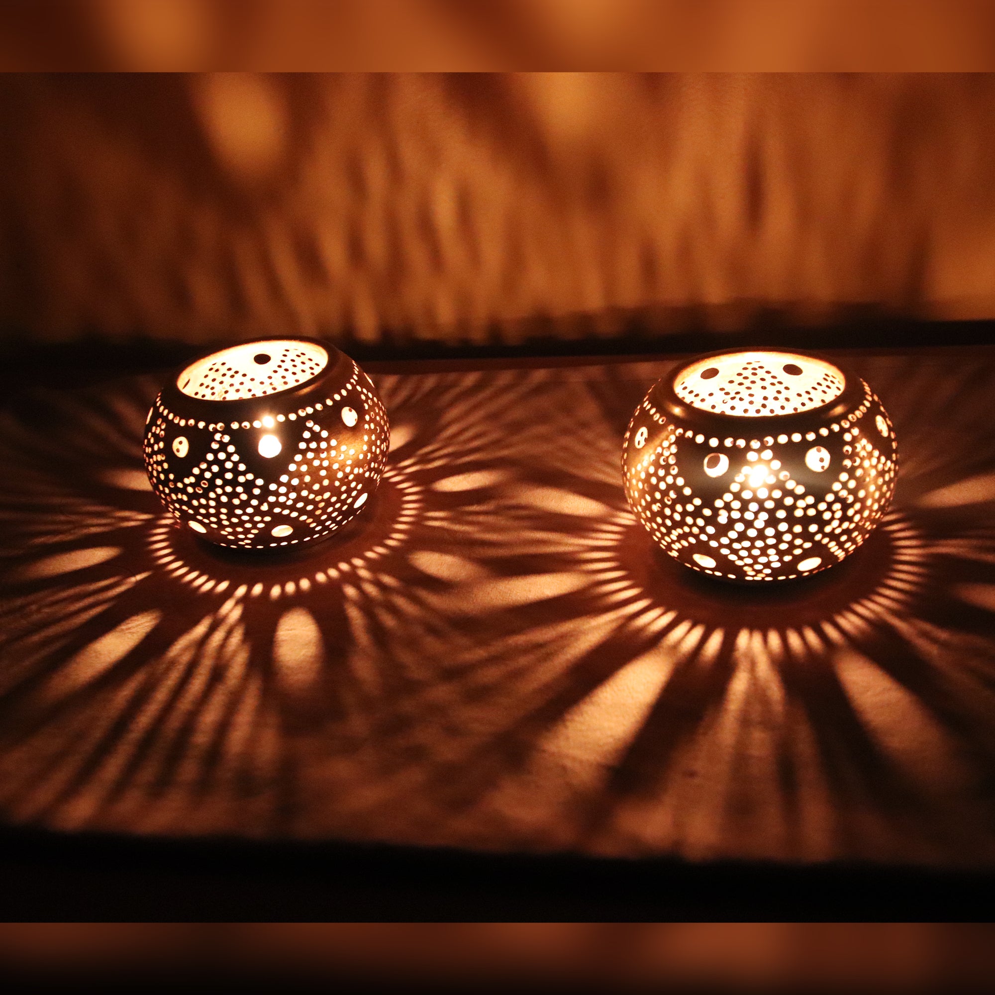 set of 3 brass candle holders - bohoprime