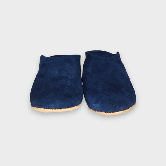 Dark Blue Moroccan Babouche Slippers  Classic Comfort