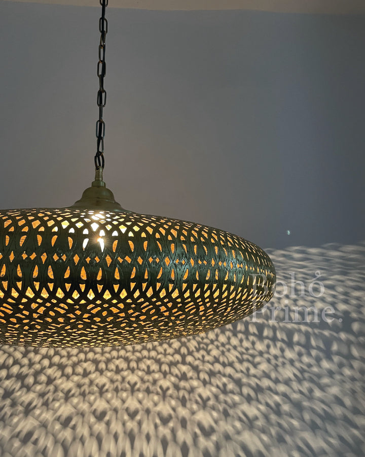 Moroccan Hanging Pendant Light, Moroccan lamp, Brass Ceiling Light. - bohoprime