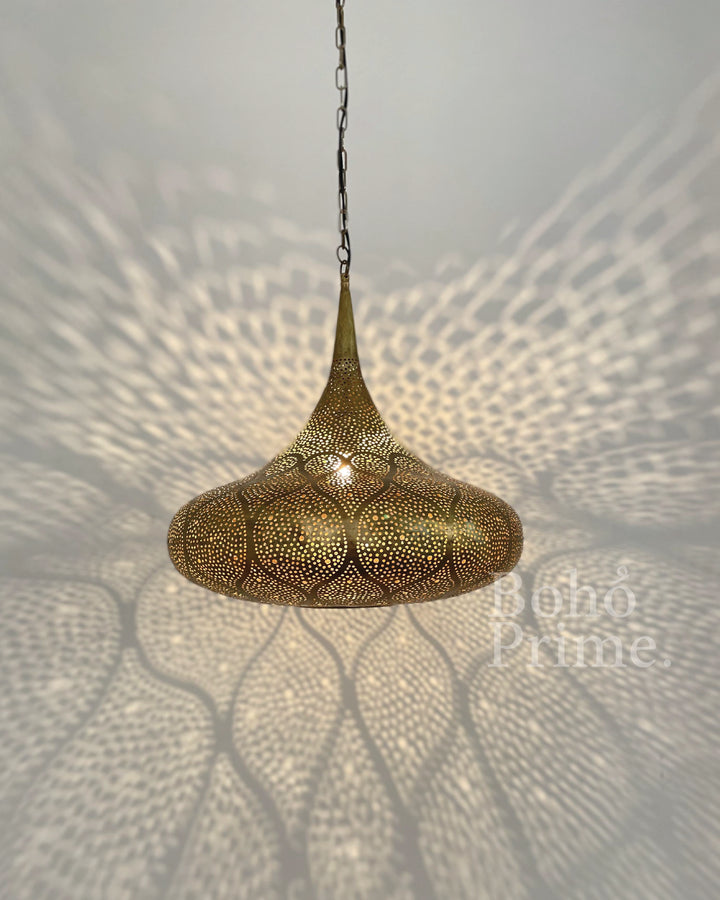 Moroccan Pendant Light, Ceiling Light Fixture, Hanging Lampshade Light, Brass Lantern Pendant. - bohoprime