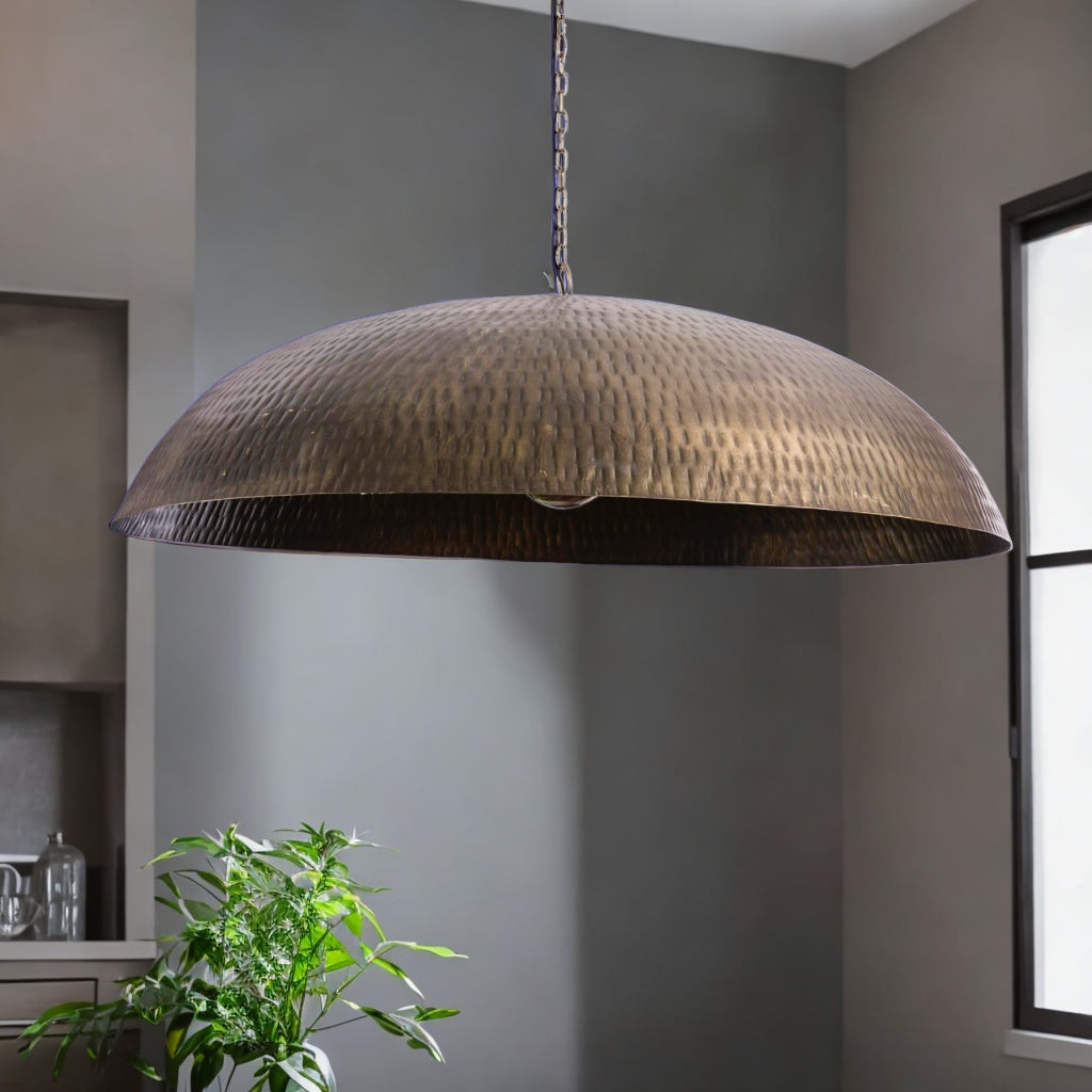 Hammered Dome Pendant Light, Kitchen Island Light. - bohoprime