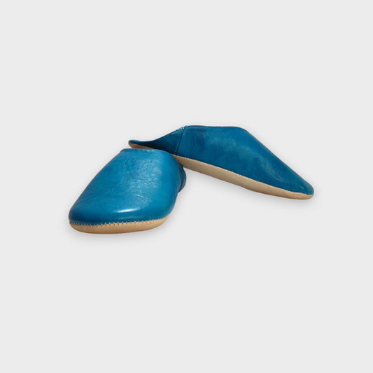 Moroccan Babouche Slippers Blue