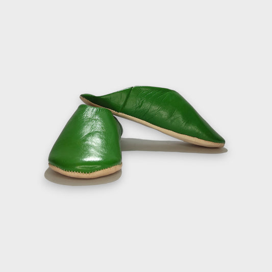 Green Moroccan Babouche Slippers  Classic Comfort
