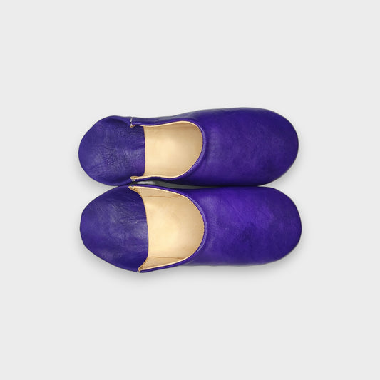 Berry Purple moroccan Leather babouche Slippers