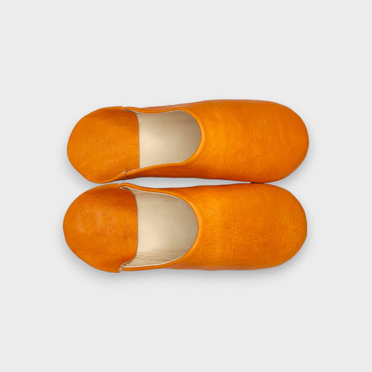 Moroccan basic babouche slippers orange