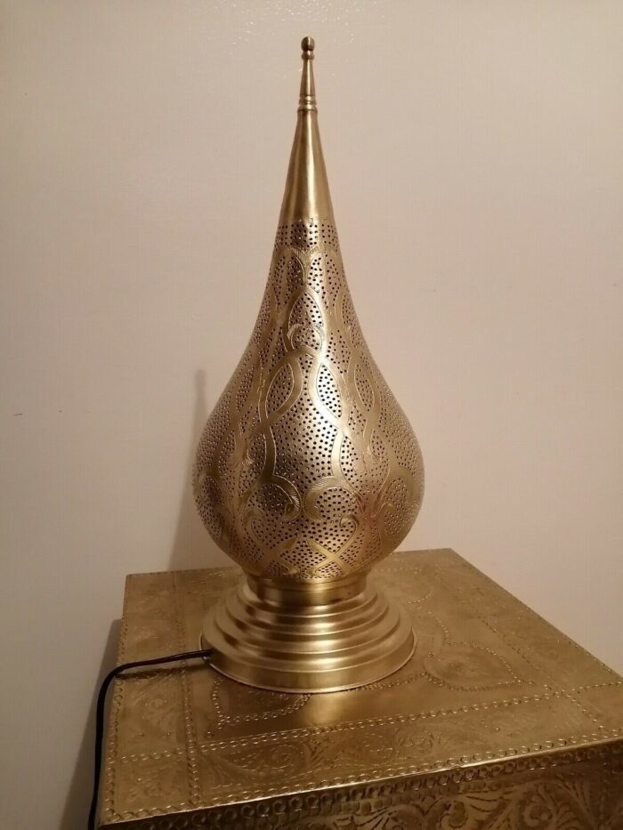 Handmade Moroccan Brass Lamp – Copper Lampshade for Bedside, Desk, or Floor - bohoprime