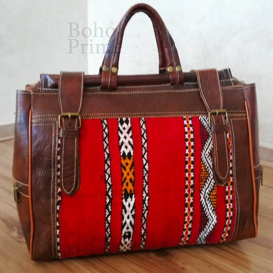Handmade Kilim Shoulder Bag | Blue Carpet Bag Handles for Women