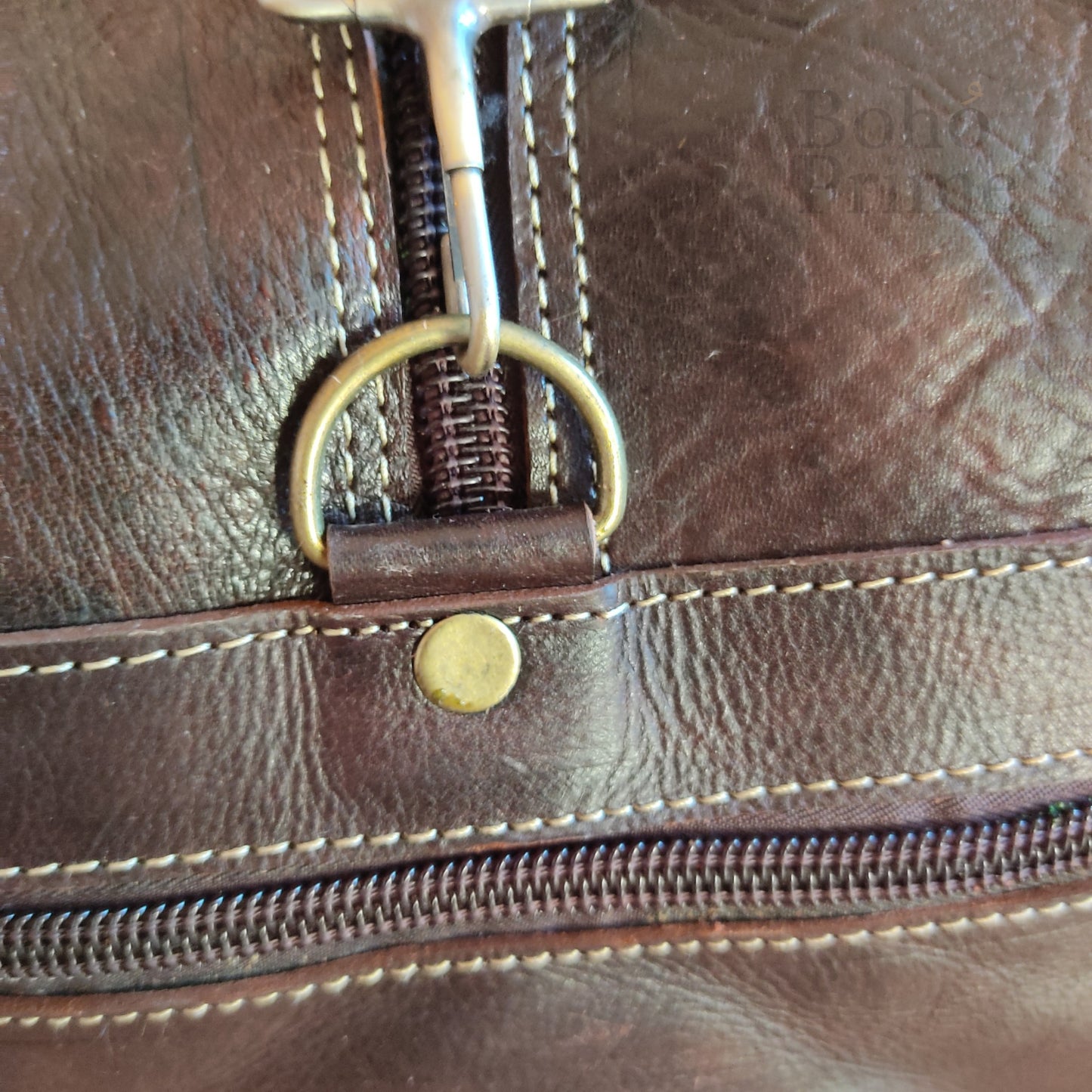Boho Leather Travel Weekend Bag,Kilim Travel Bag, Carpet Design
