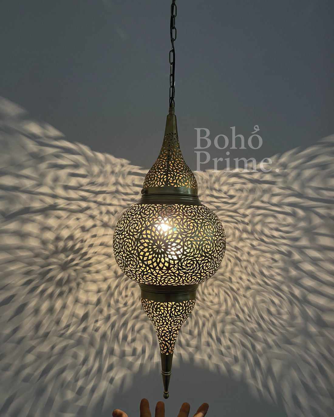 Large Moroccan Pendant Lighting Chandelier Flame Brass - bohoprime