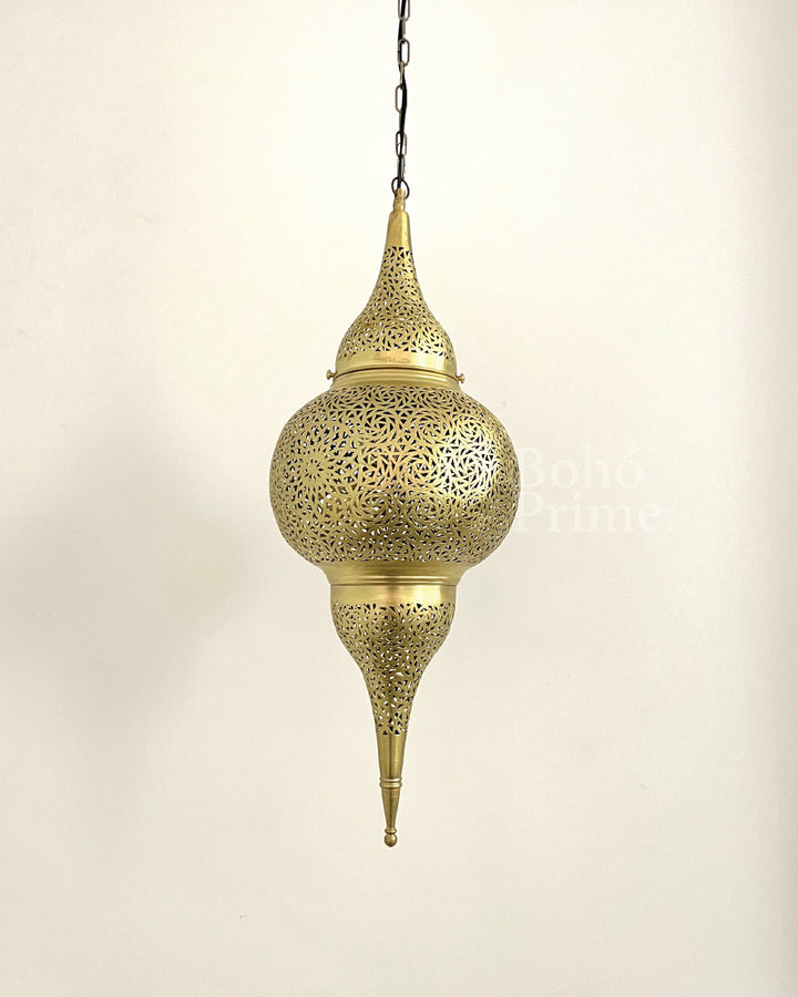 Large Moroccan Pendant Lighting Chandelier Flame Brass - bohoprime