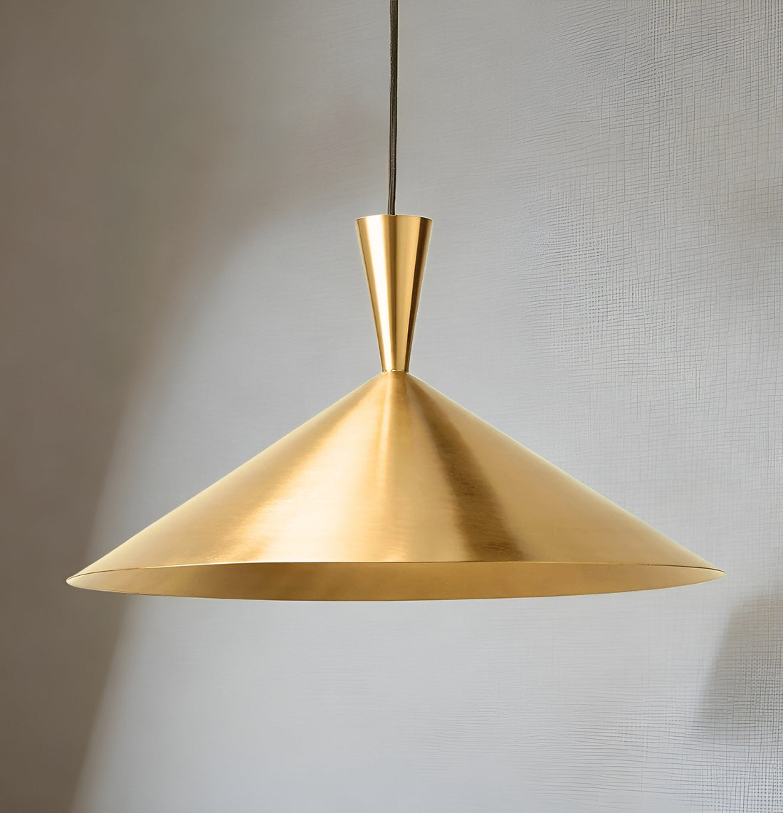 Set of 3 Polished Brass Cone Pendant Light, Kitchen Island Light. - bohoprime