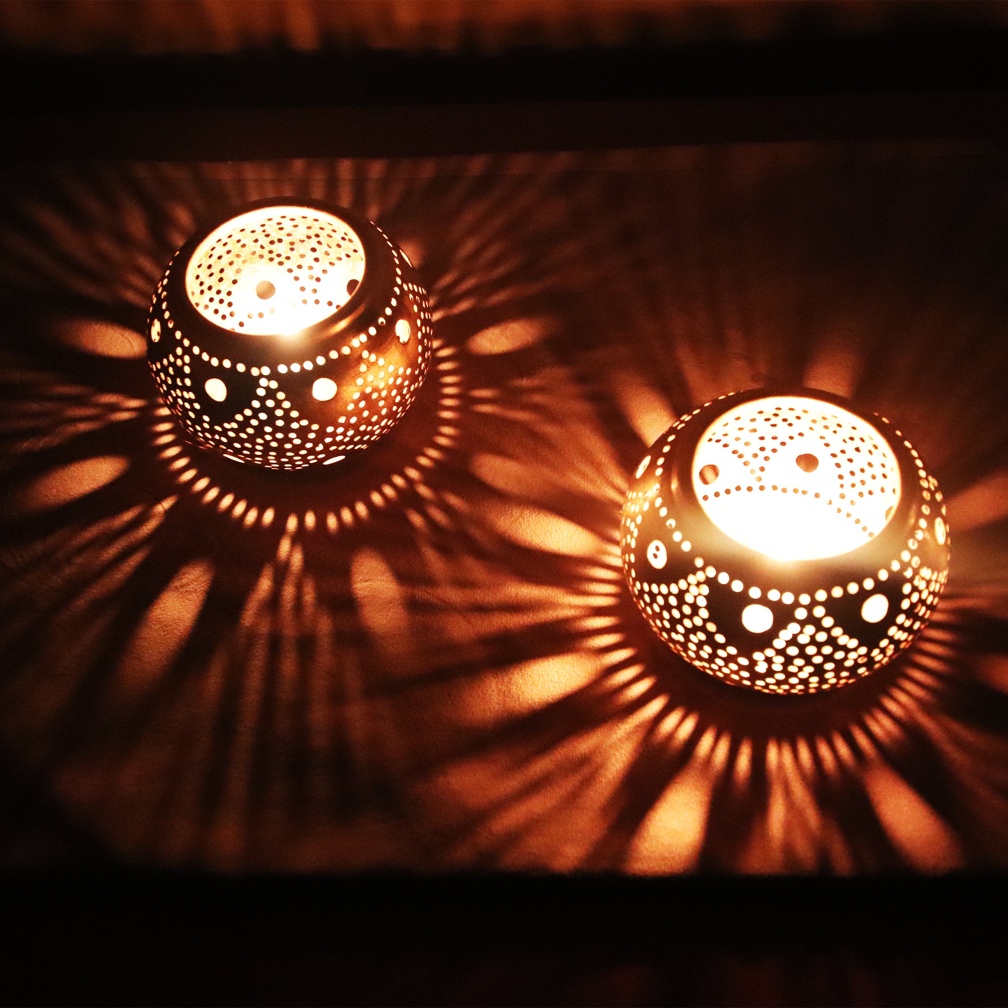 set of 3 brass candle holders - bohoprime