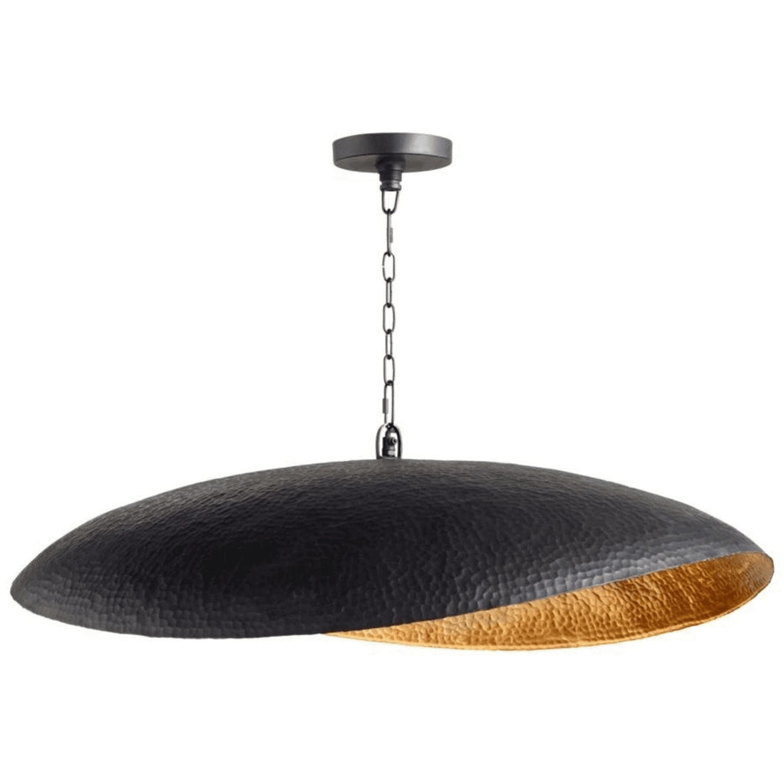 Set of 2 Black Hammered Leaf Ceiling Light, suitable for kitchen islands - bohoprime