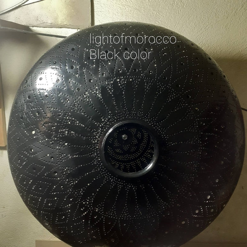 Moroccan brass chandelier lighting, silver pendant light , bronze ceiling lamp , silver chandelier, black pendant lighting,handmade pendant - bohoprime