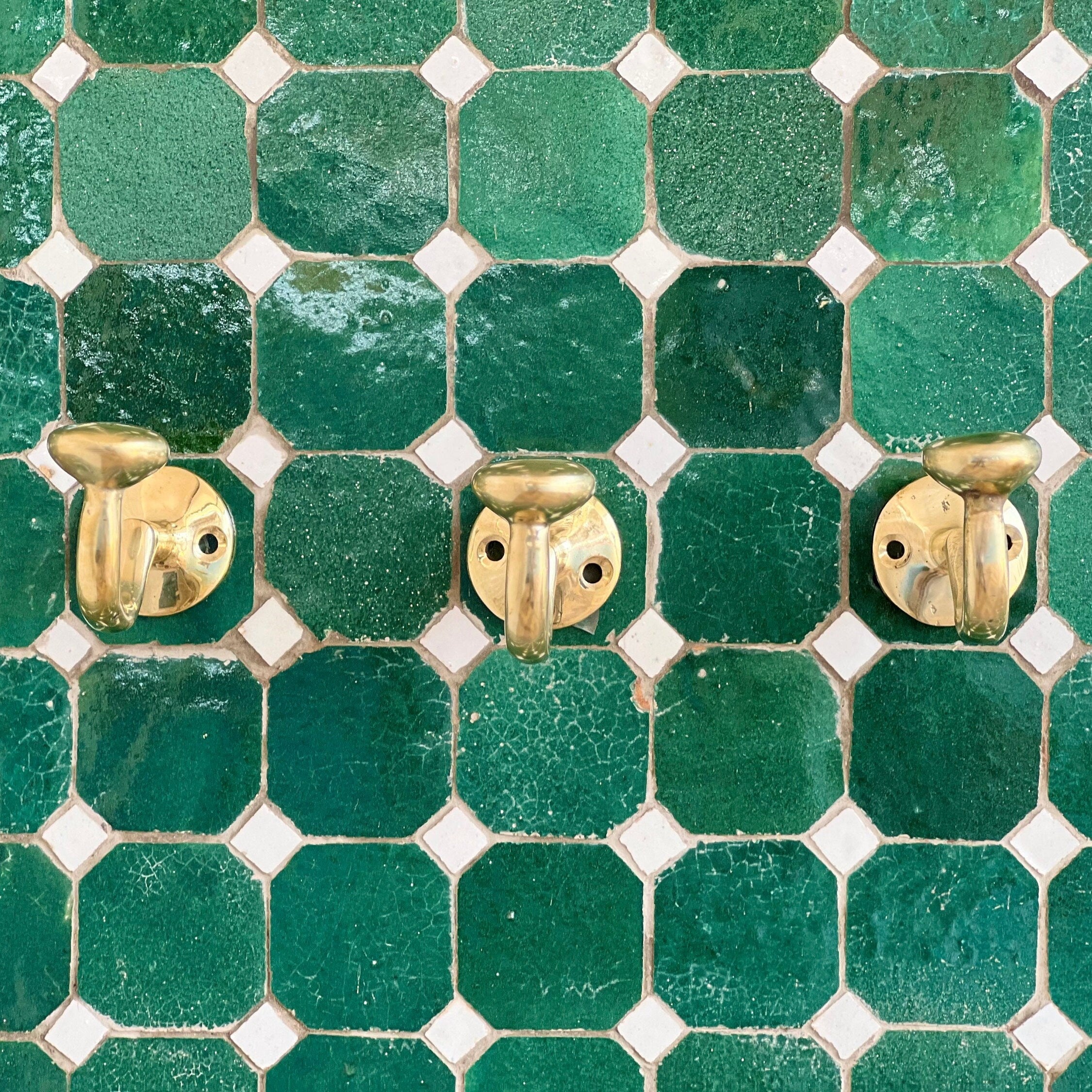 Brass Hook, Unlacquered Brass Hooks, Vintage Antique Brass Wall Hook - bohoprime