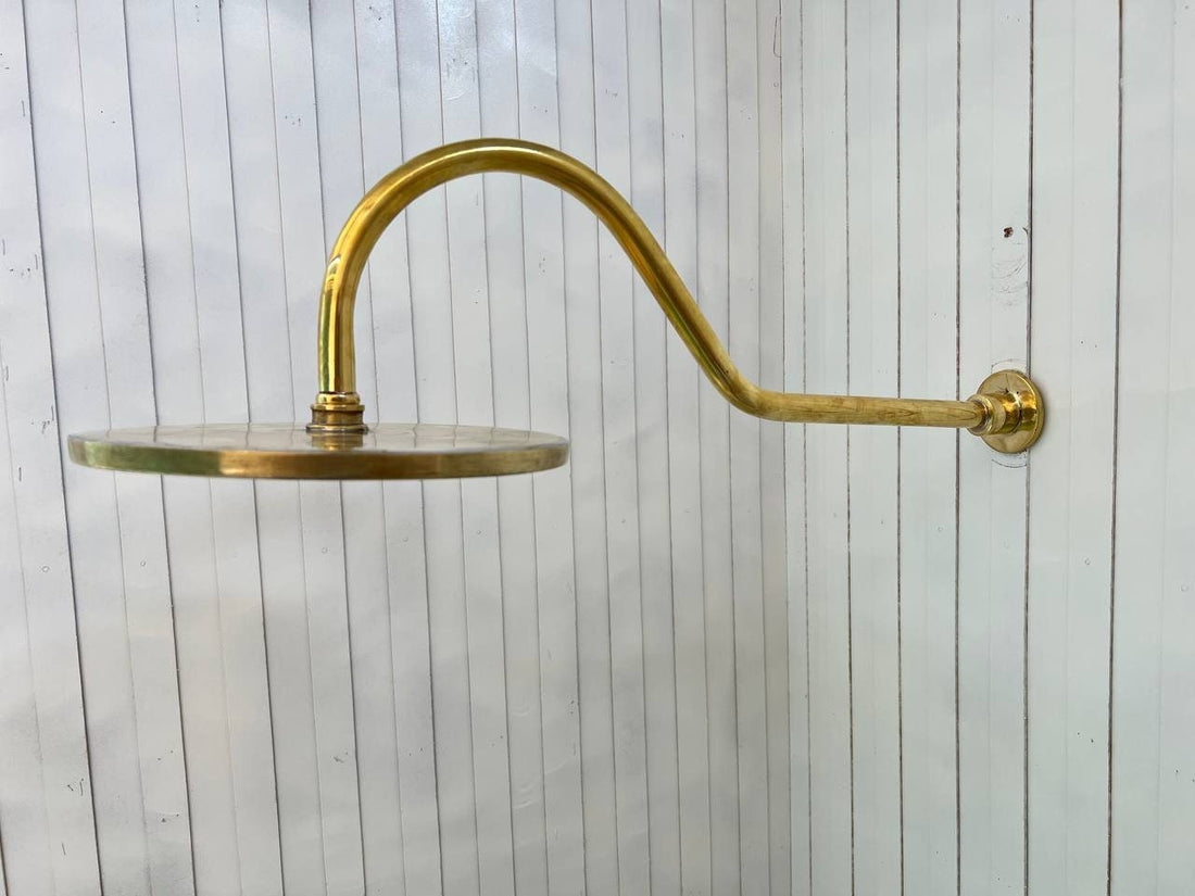 Unlacquered Brass Shower Head. Rainfall Shower head. 8" Round shower - bohoprime