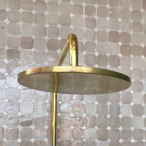 Unlacquered Brass Shower System with Hand Shower, Round Shower Head with High Pressure - bohoprime