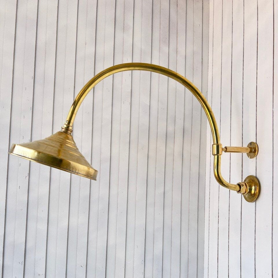 Unlacquered Brass Shower Set, Vintage Brass Shower With Handheld Shower &amp; Shower Head - bohoprime