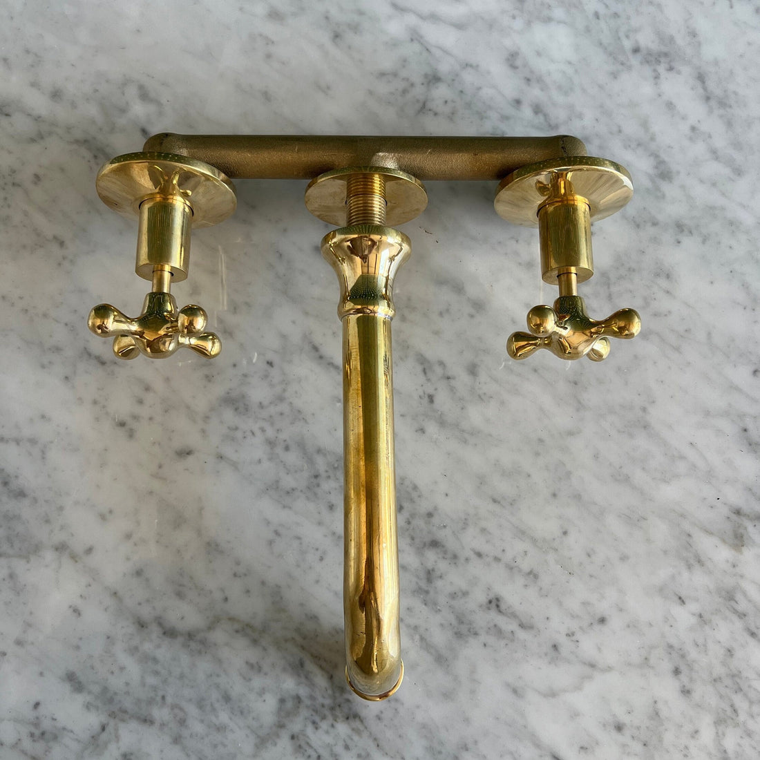 Unlacquered Brass Wall-mount Faucet, Bathroom Tub Faucet - bohoprime