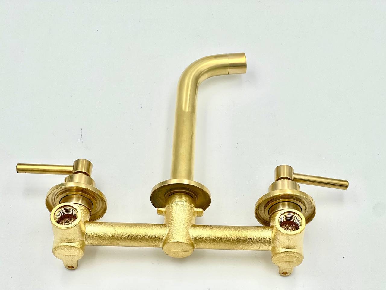 Unlacquered Brass Wall Mounted Bathroom Faucet - Lever Handle Faucet for Bathroom - bohoprime