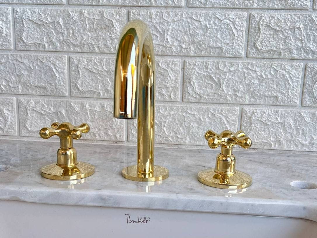 Vintage-Style Widespread Bathroom Faucet – Sink Fixture - bohoprime