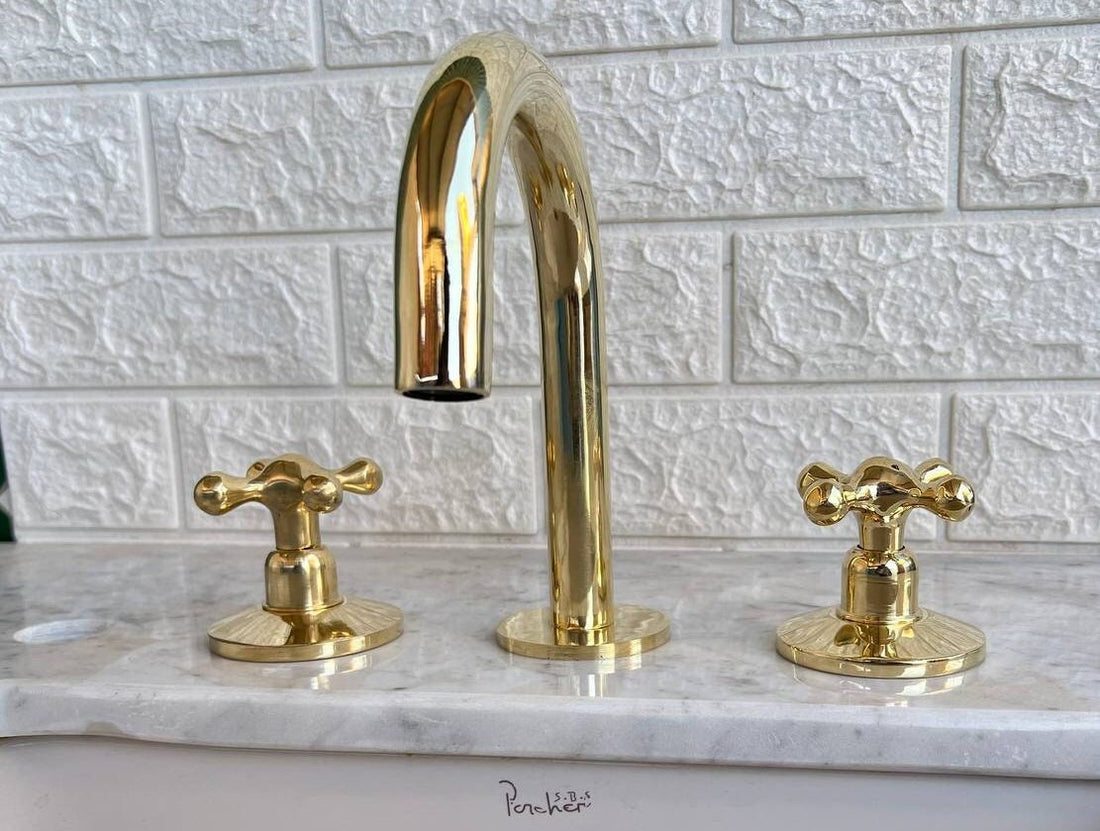 Vintage-Style Widespread Bathroom Faucet – Sink Fixture - bohoprime