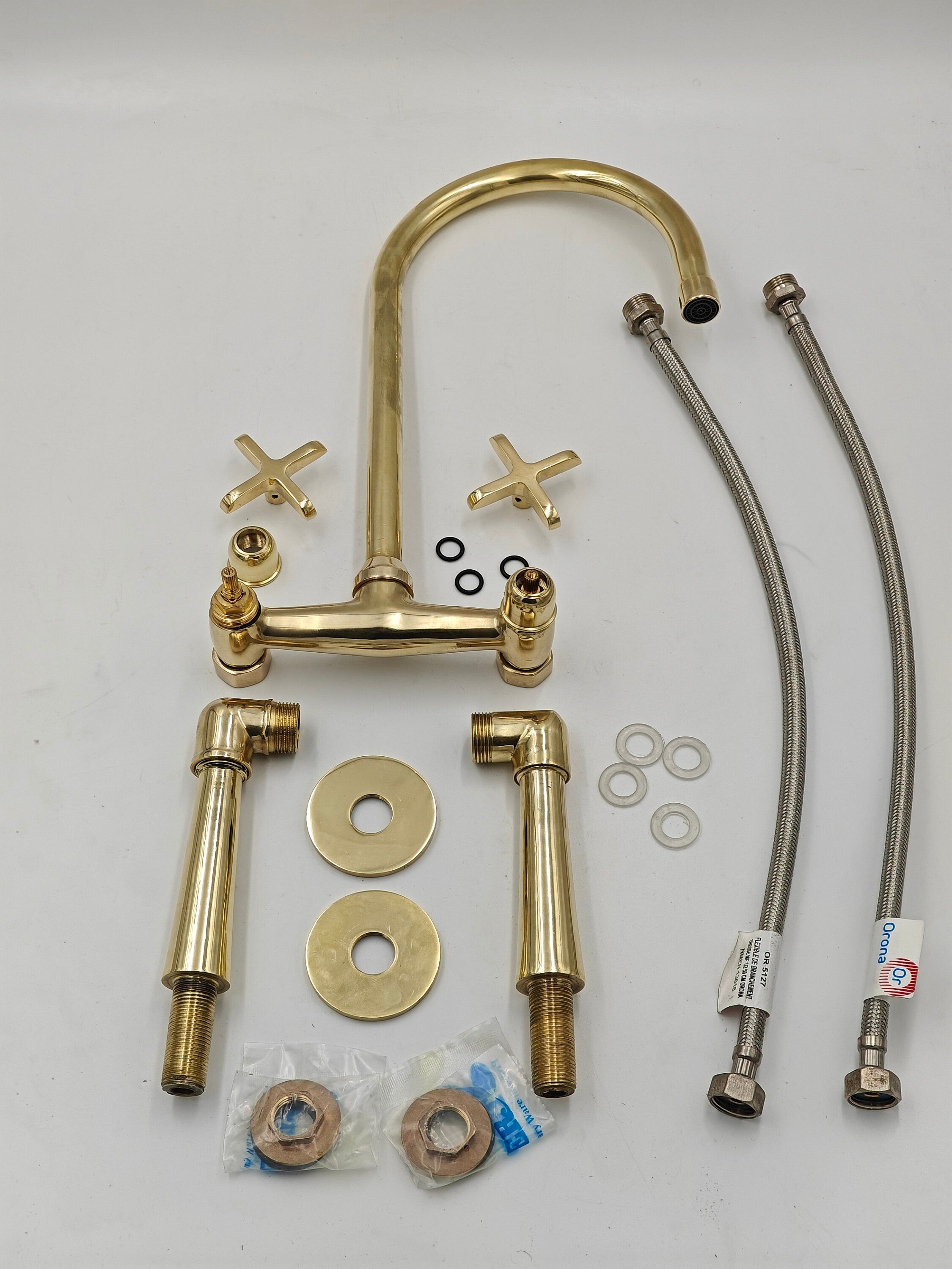 Solid Brass Kitchen Sink Faucet, Unlacquered Brass Kitchen Faucet, Heritage kitchens - bohoprime