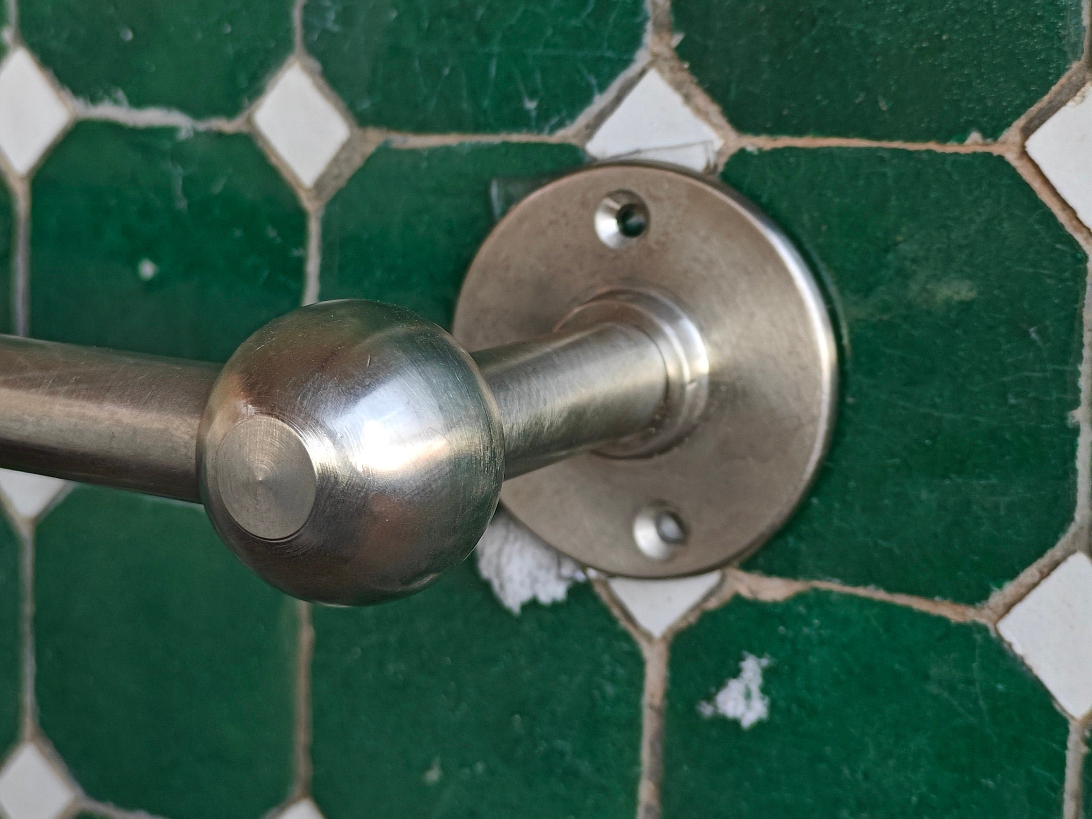Nickel Brass Pot and Pan shelf Rack Organizer, Wall Mounted Shelf, Brass Handmade Hooks - bohoprime