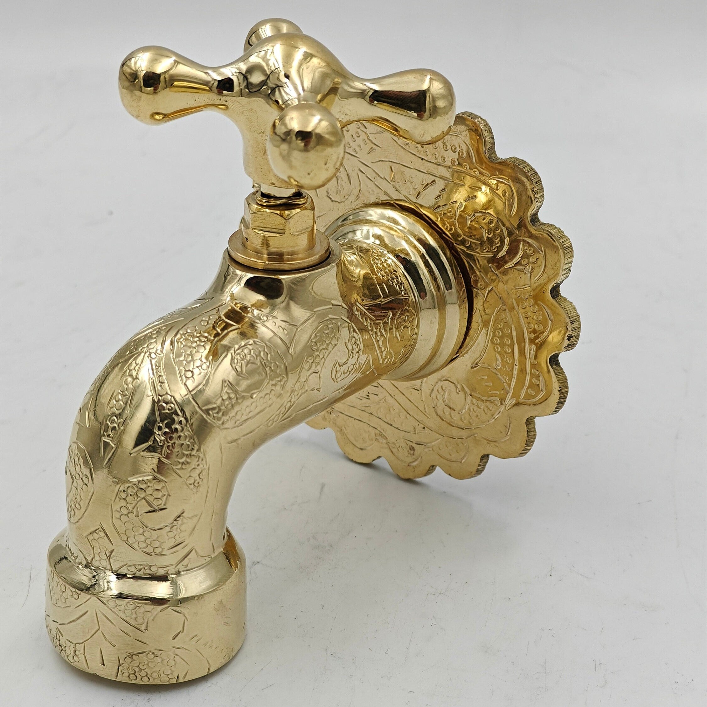 Moroccan Handmade Bathhouse Wall Mount Faucet – Cross Handle Design - bohoprime