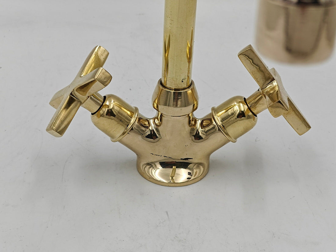 Unlacquered Brass Vintage Bathroom Faucet - Moroccan Handmade - bohoprime