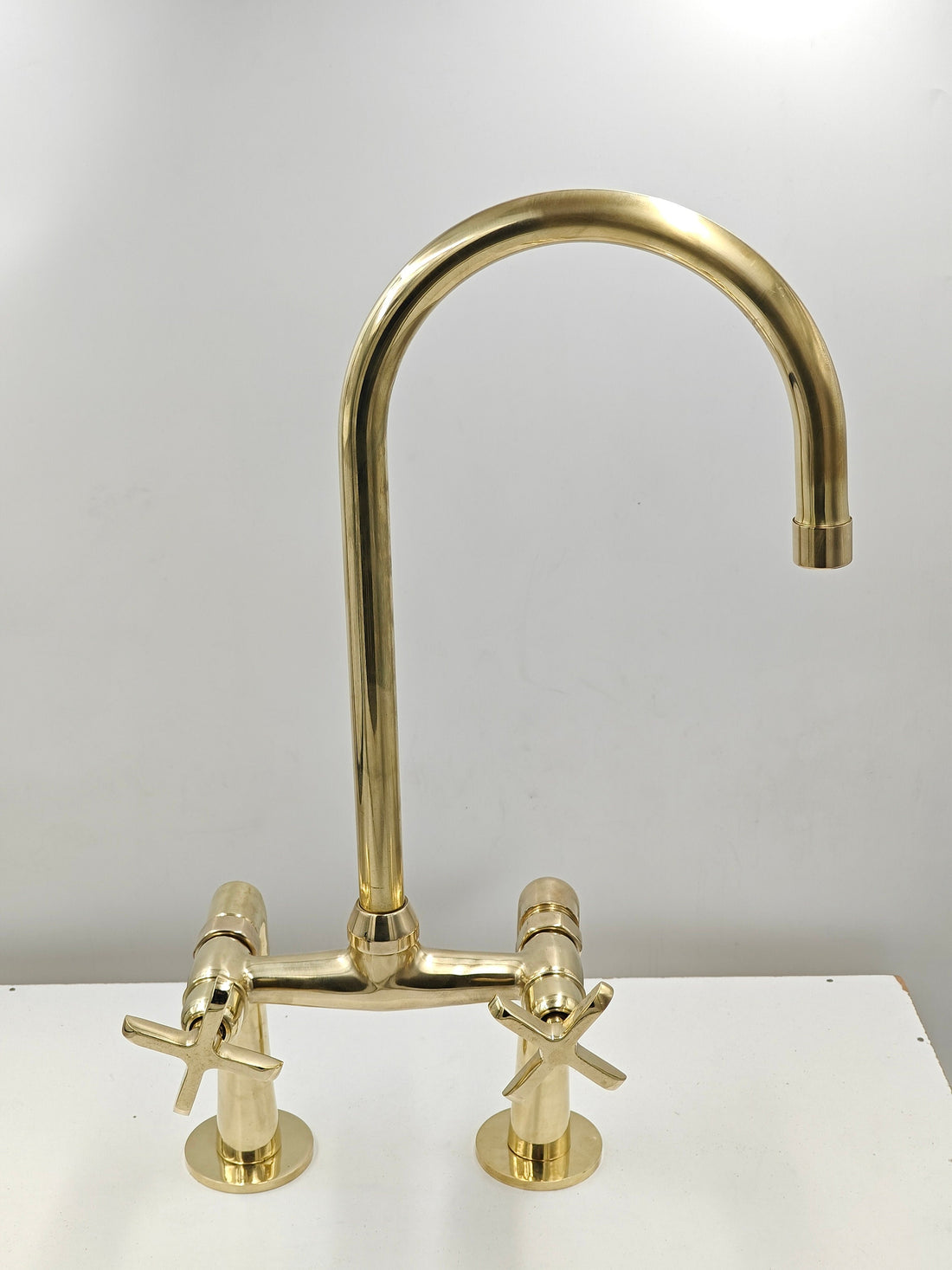 Solid Brass Kitchen Sink Faucet, Unlacquered Brass Kitchen Faucet, Heritage kitchens - bohoprime