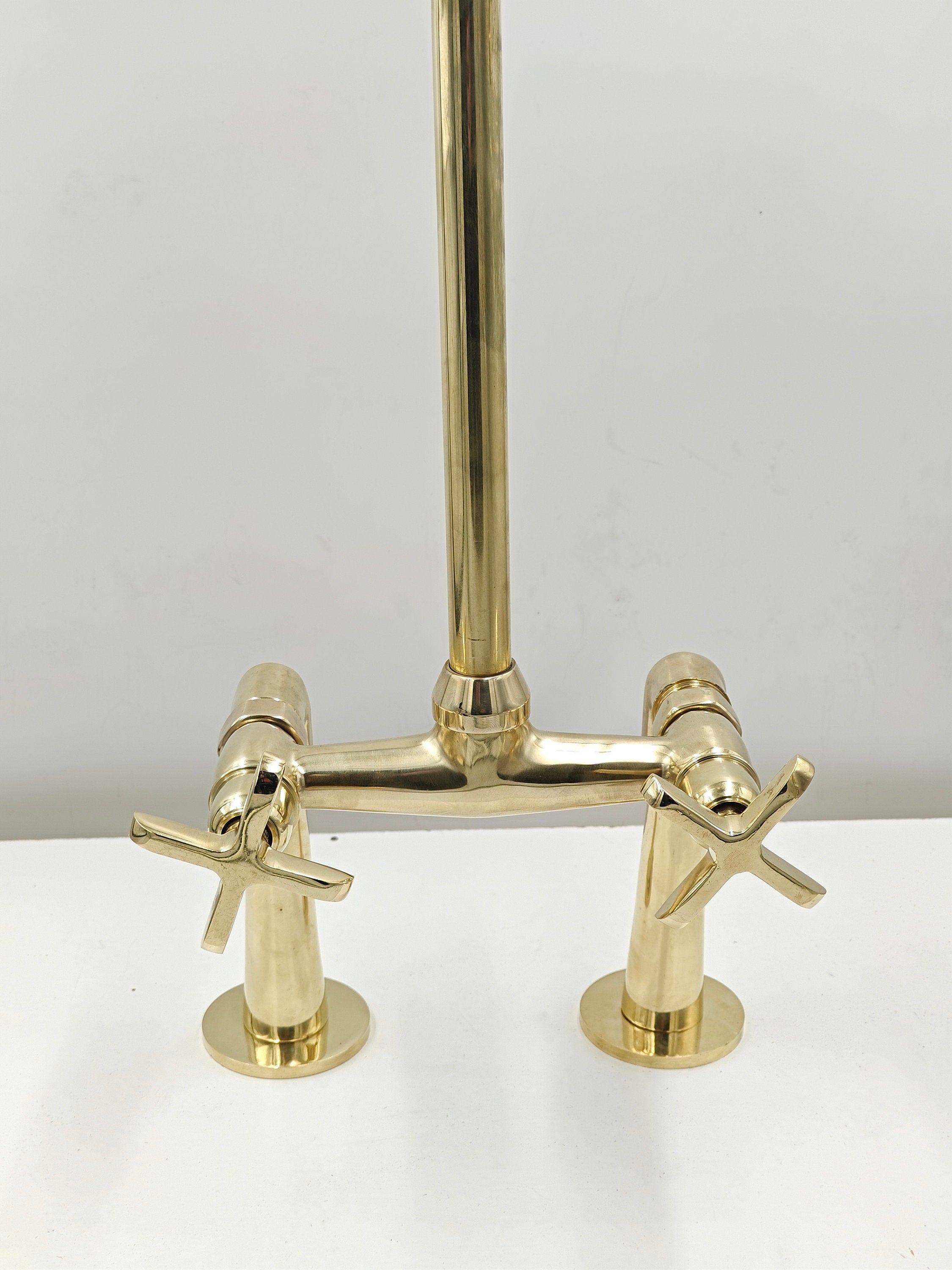 Solid Brass Kitchen Sink Faucet, Unlacquered Brass Kitchen Faucet, Heritage kitchens - bohoprime