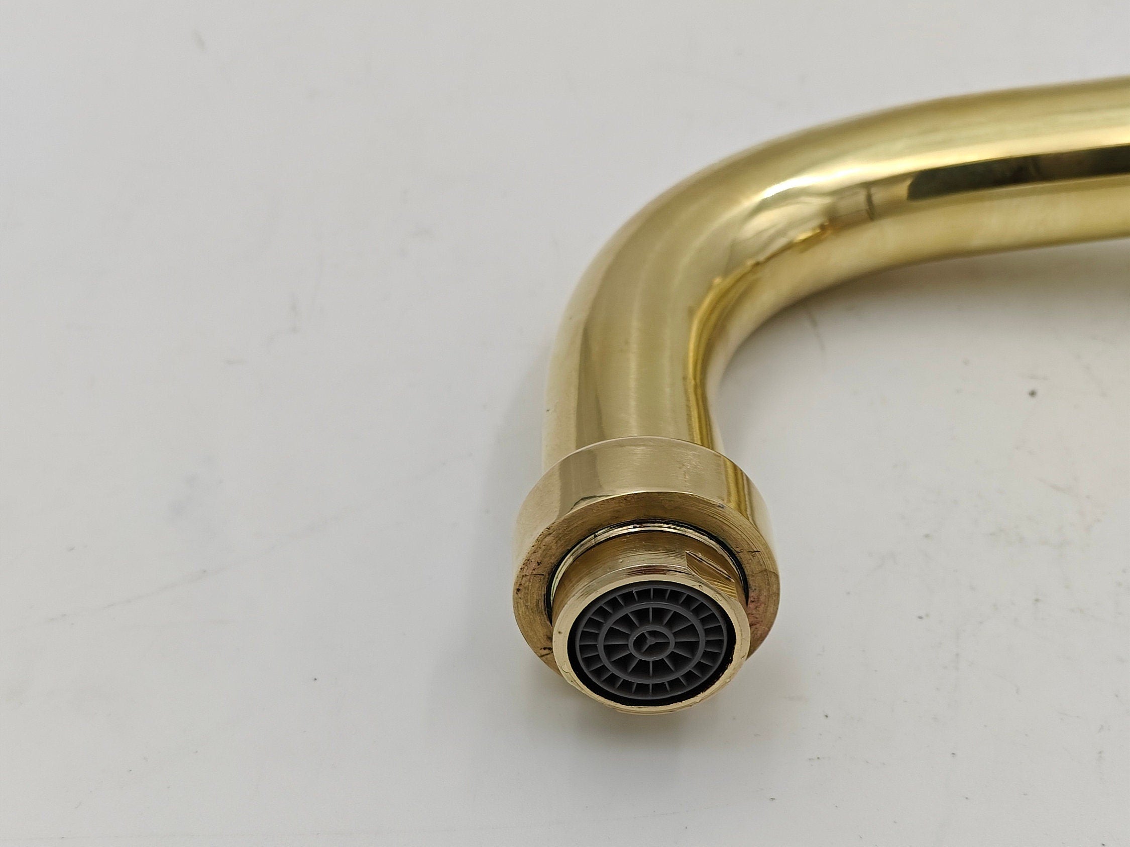Unlacquered Solid Brass Wall-Mounted Bathroom Sink Faucet – Classic Tub Filler - bohoprime