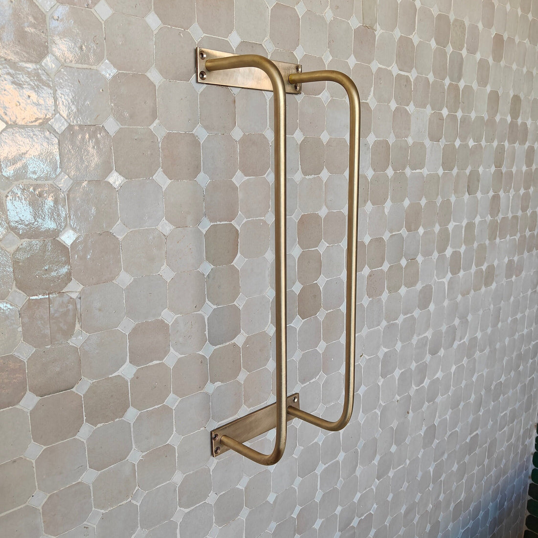 Unlacquered Brass Towel Rack - Elegant Bathroom Organizer and Antique Brass Storage - bohoprime