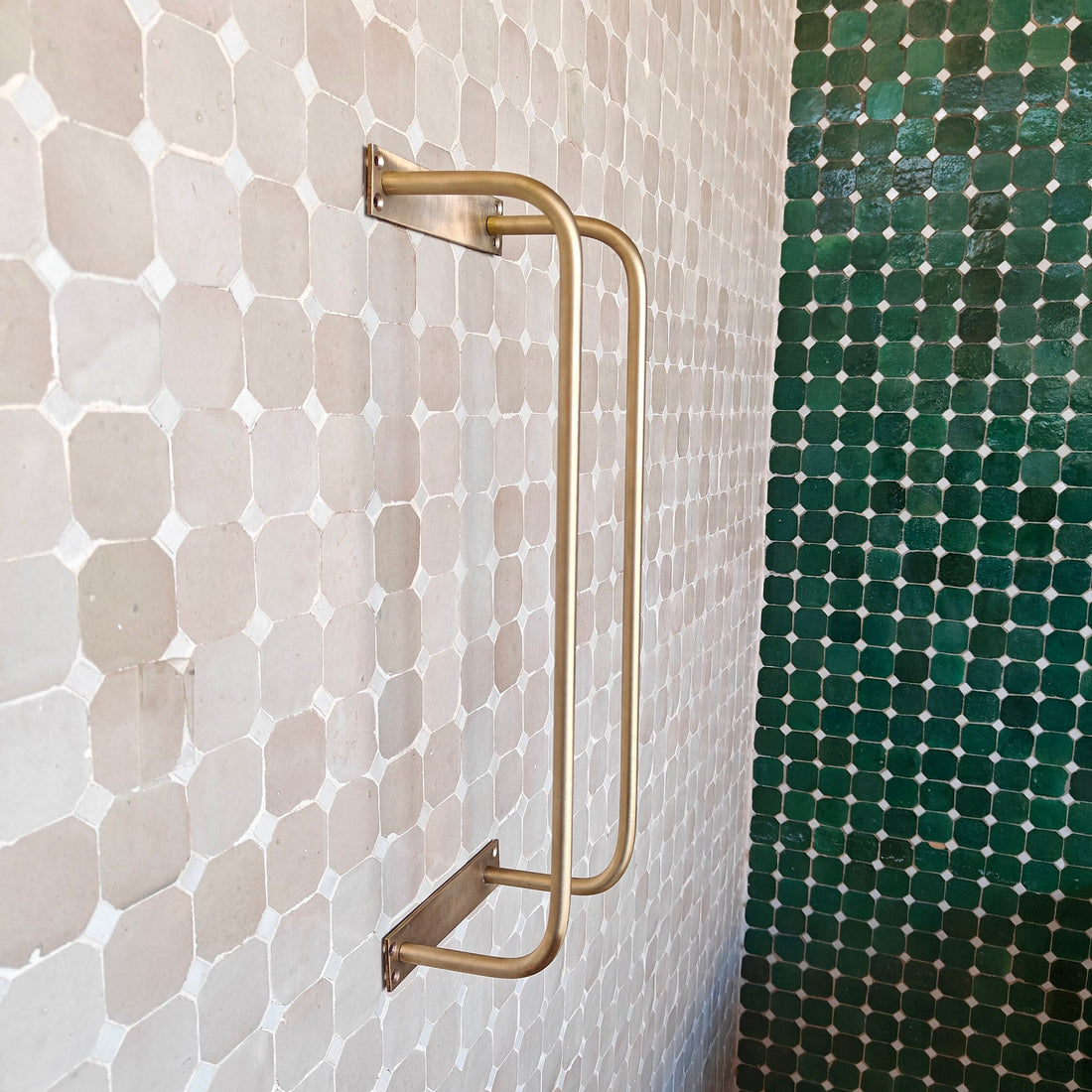 Unlacquered Brass Towel Rack - Elegant Bathroom Organizer and Antique Brass Storage - bohoprime