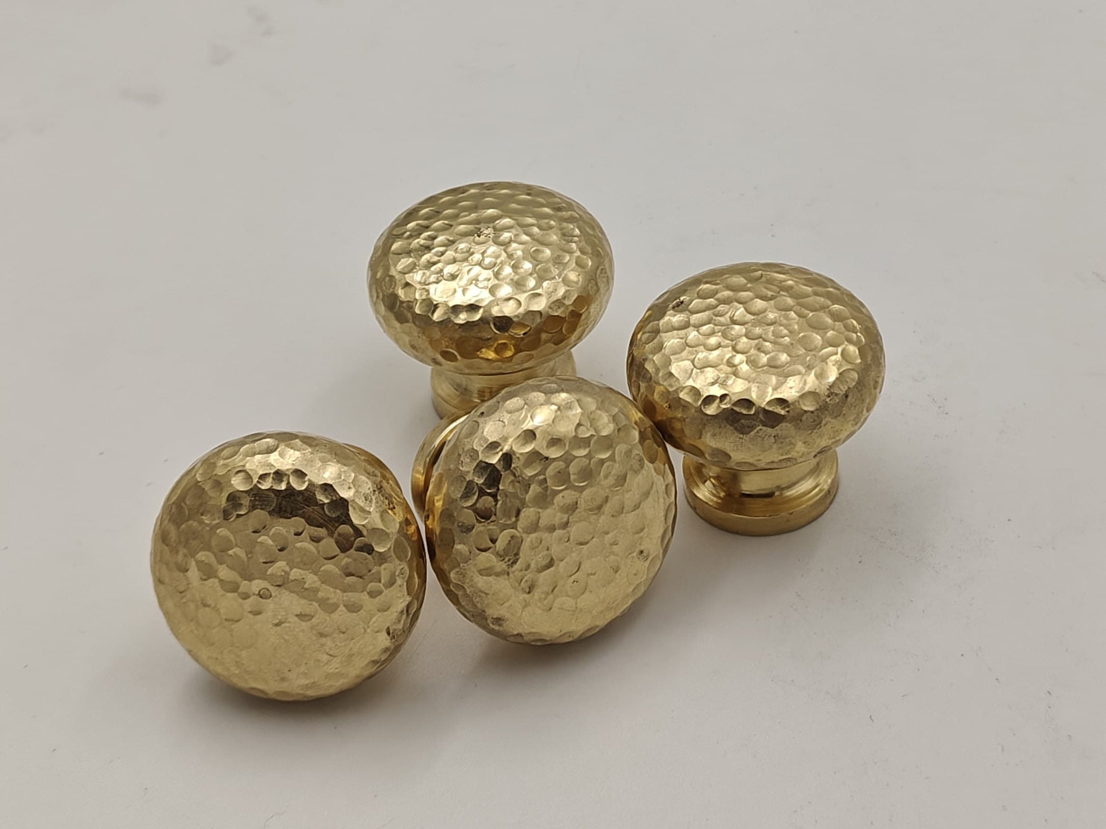 Handmade Solid Brass Cabinet Handles. Hammered cabinet handles - Brass Knobs - bohoprime