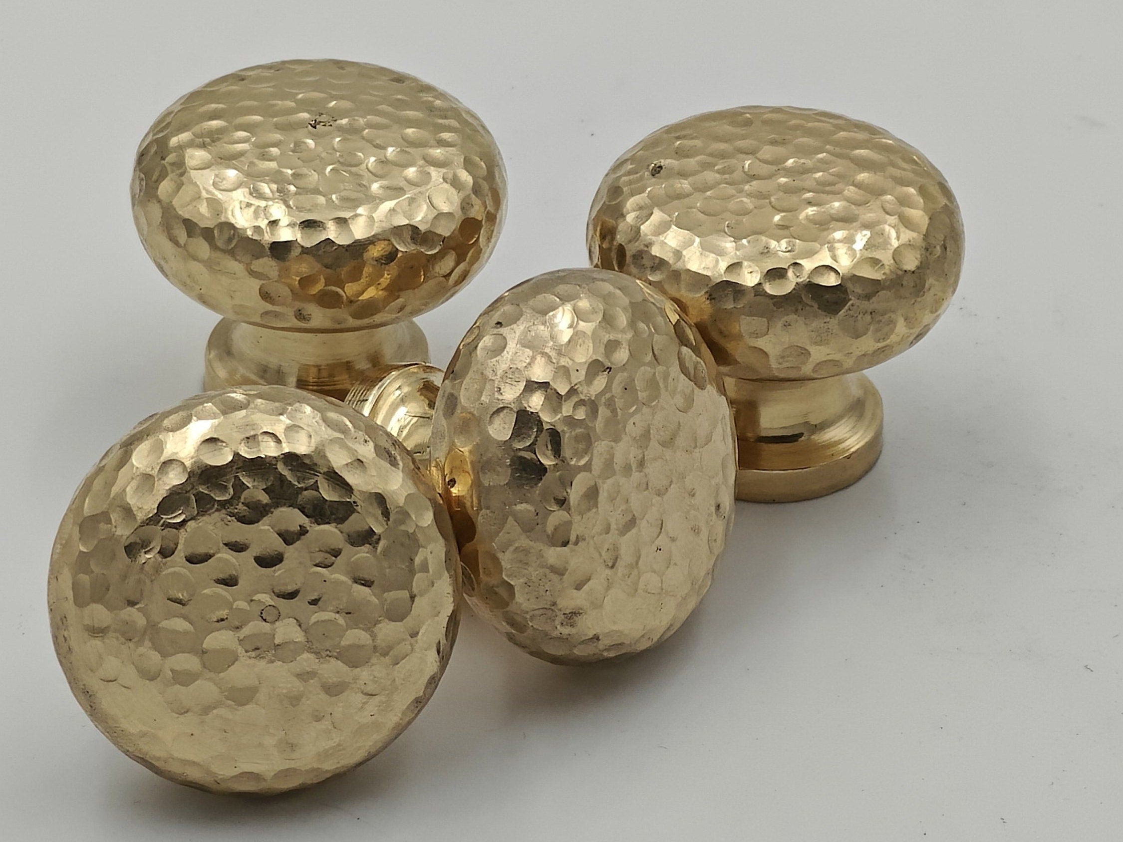 Handmade Solid Brass Cabinet Handles. Hammered cabinet handles - Brass Knobs - bohoprime