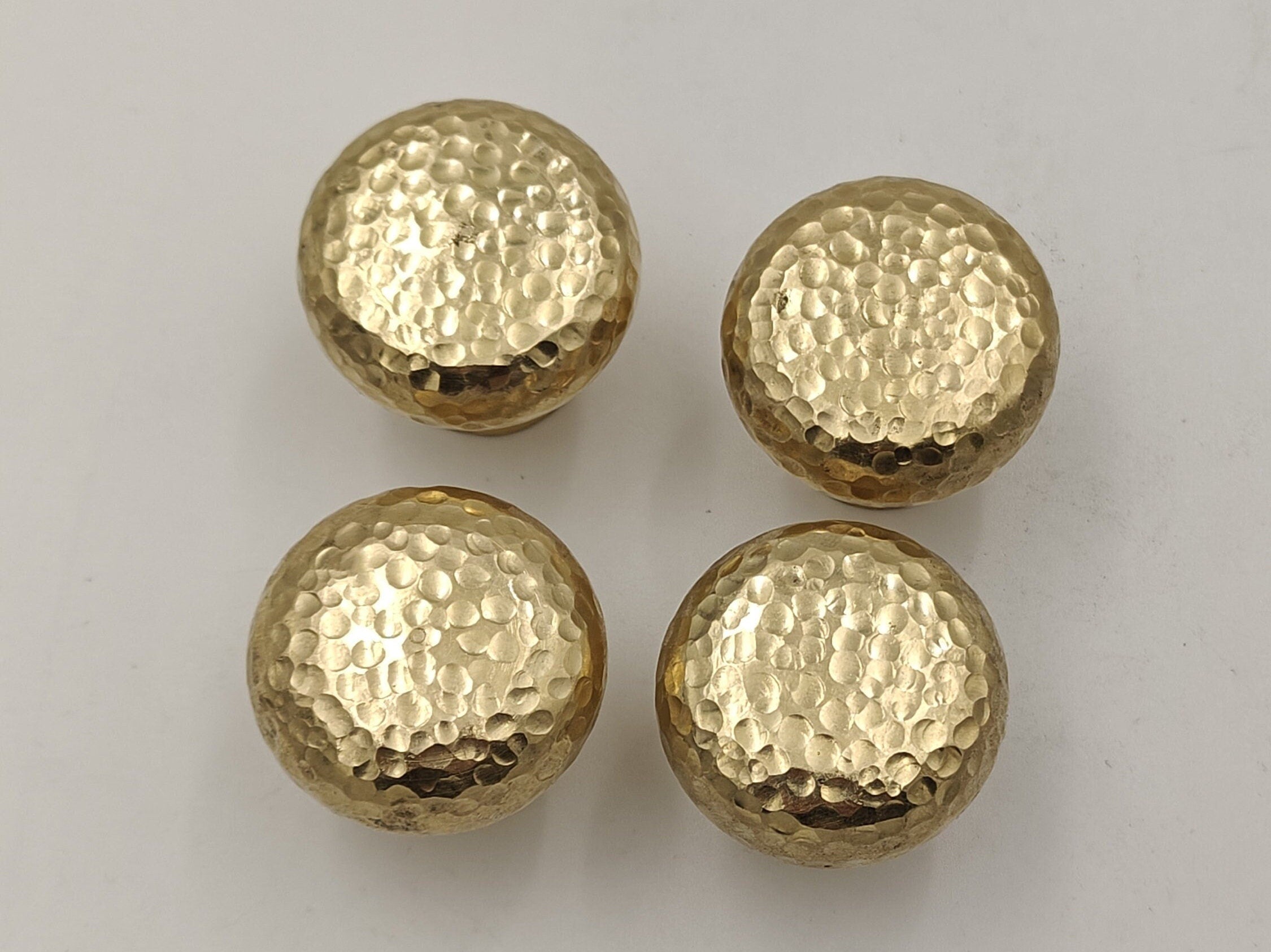 Handmade Solid Brass Cabinet Handles. Hammered cabinet handles - Brass Knobs - bohoprime