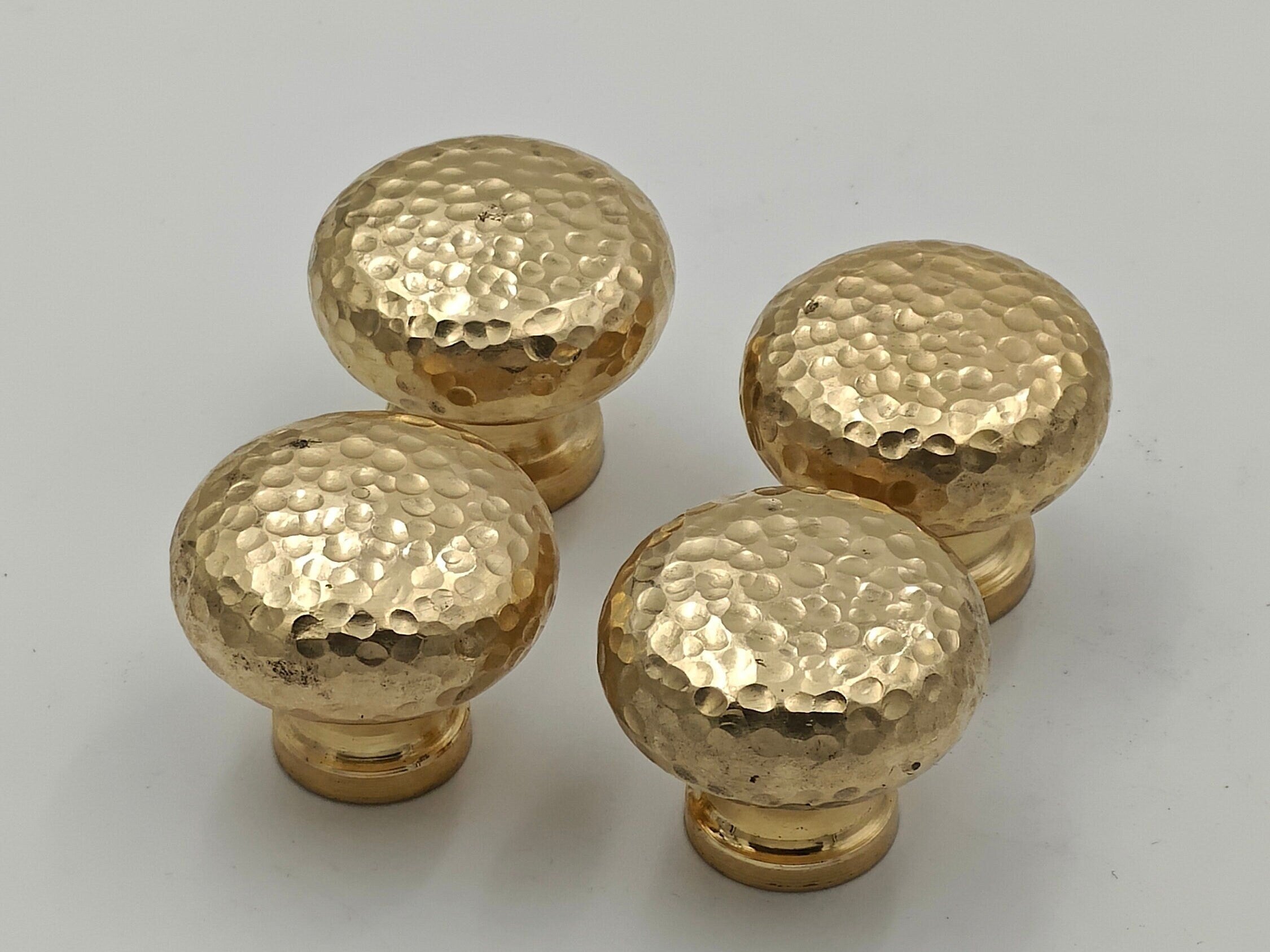 Handmade Solid Brass Cabinet Handles. Hammered cabinet handles - Brass Knobs - bohoprime