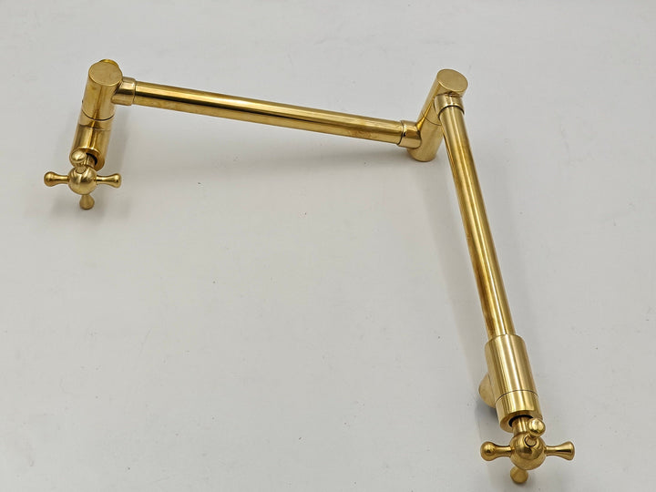 Unlacquered Brass Pot Filler Kitchen Faucet, Stove Pot, Wall Mount Pot Filler, Vintage Pot Filler - bohoprime