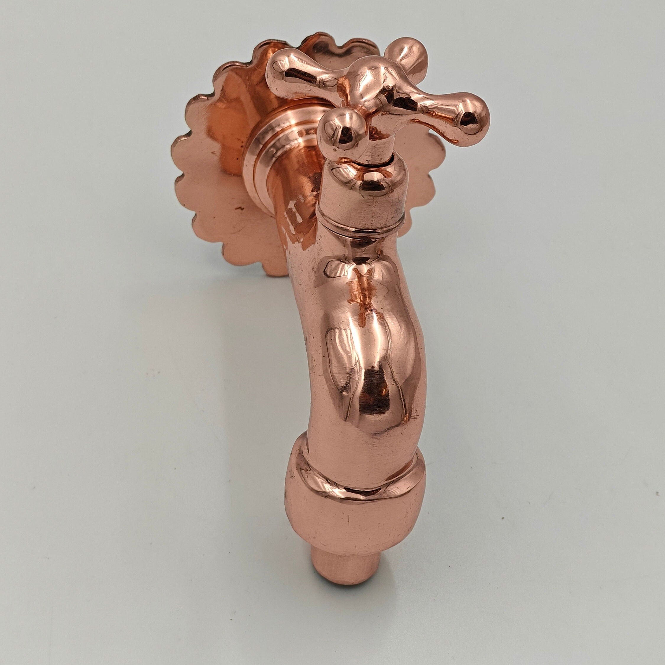 Solid Brass Copper Wall Mount Tap, Bathhouse Cross Handle Wall Mount Faucet - bohoprime